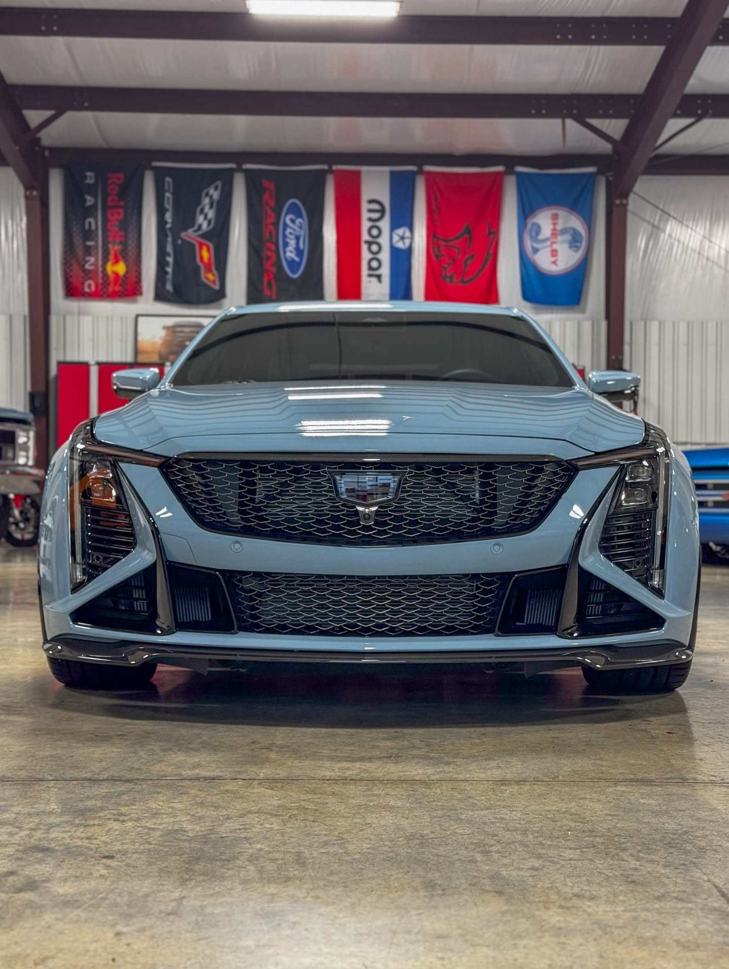 car detailing in Longview by SE Auto Solutions — Cadillac CT5-V Blackwing — front detail finish, Longview